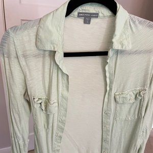 James Perse Button Down Shirt in Sea Foam Green Size 1